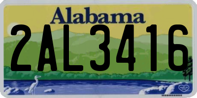 AL license plate 2AL3416