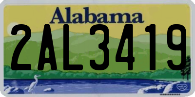 AL license plate 2AL3419