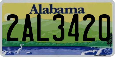 AL license plate 2AL3420