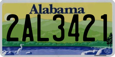 AL license plate 2AL3421