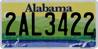 AL license plate 2AL3422