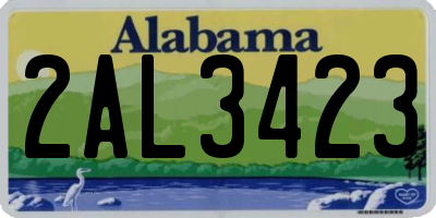 AL license plate 2AL3423
