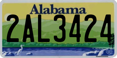 AL license plate 2AL3424