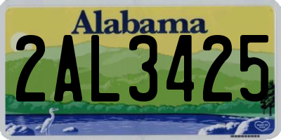AL license plate 2AL3425