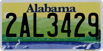 AL license plate 2AL3429