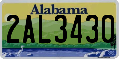 AL license plate 2AL3430