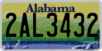 AL license plate 2AL3432