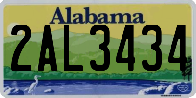 AL license plate 2AL3434