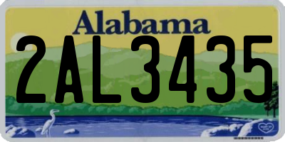 AL license plate 2AL3435