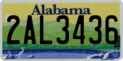 AL license plate 2AL3436