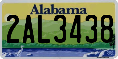 AL license plate 2AL3438