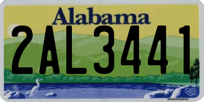 AL license plate 2AL3441