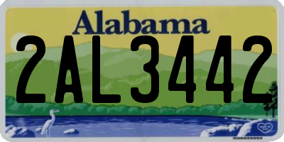 AL license plate 2AL3442