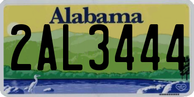 AL license plate 2AL3444