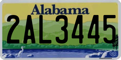 AL license plate 2AL3445