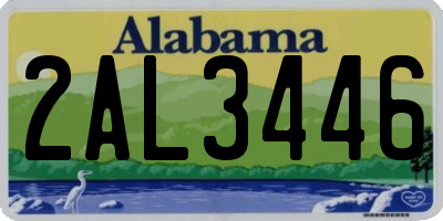 AL license plate 2AL3446
