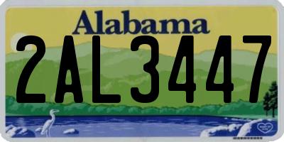 AL license plate 2AL3447
