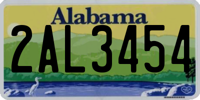 AL license plate 2AL3454