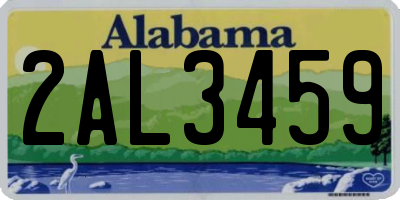 AL license plate 2AL3459