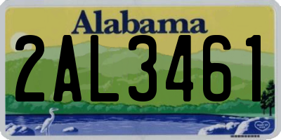 AL license plate 2AL3461