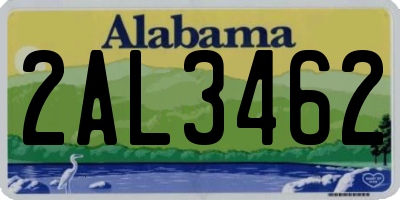 AL license plate 2AL3462