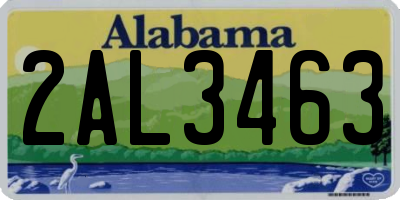 AL license plate 2AL3463