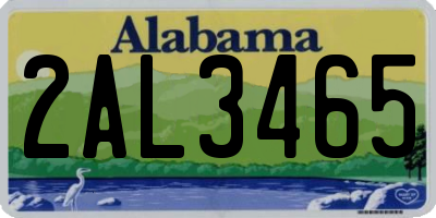 AL license plate 2AL3465