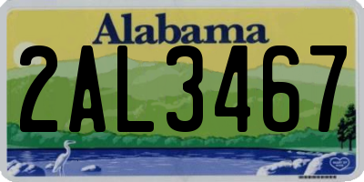 AL license plate 2AL3467