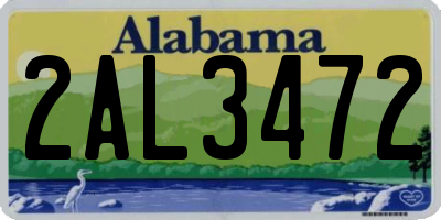 AL license plate 2AL3472