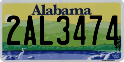 AL license plate 2AL3474