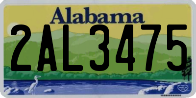 AL license plate 2AL3475