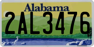 AL license plate 2AL3476