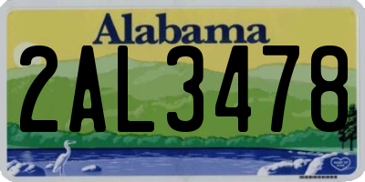 AL license plate 2AL3478