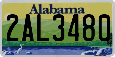 AL license plate 2AL3480