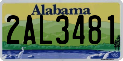 AL license plate 2AL3481