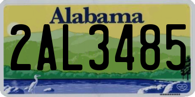 AL license plate 2AL3485
