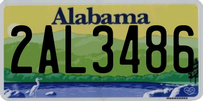 AL license plate 2AL3486