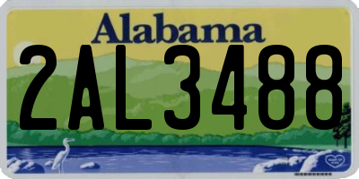AL license plate 2AL3488