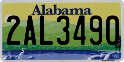 AL license plate 2AL3490