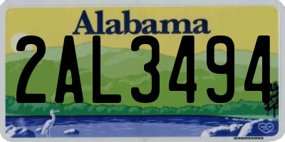 AL license plate 2AL3494