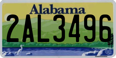 AL license plate 2AL3496