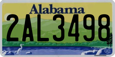 AL license plate 2AL3498