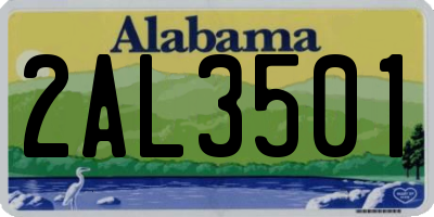 AL license plate 2AL3501