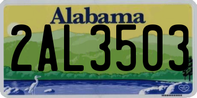 AL license plate 2AL3503