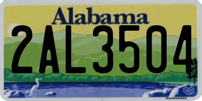 AL license plate 2AL3504