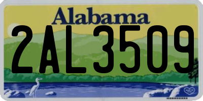 AL license plate 2AL3509