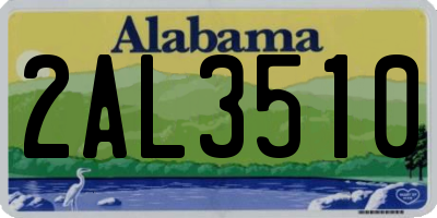 AL license plate 2AL3510