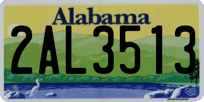 AL license plate 2AL3513
