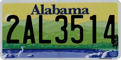AL license plate 2AL3514