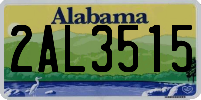 AL license plate 2AL3515
